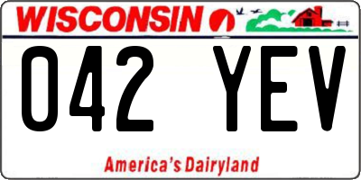WI license plate 042YEV
