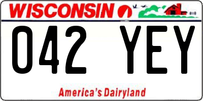 WI license plate 042YEY