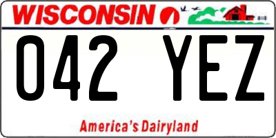 WI license plate 042YEZ