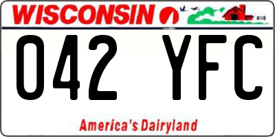 WI license plate 042YFC