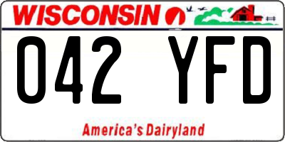 WI license plate 042YFD