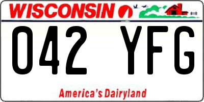 WI license plate 042YFG