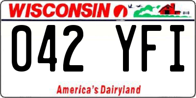 WI license plate 042YFI