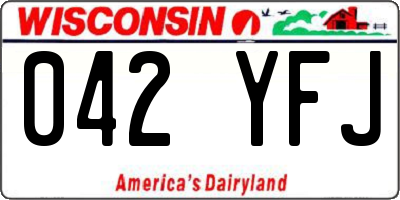 WI license plate 042YFJ