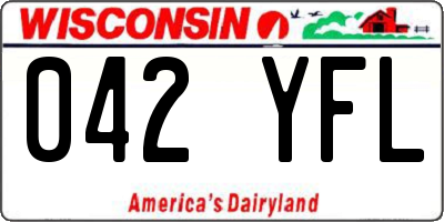 WI license plate 042YFL