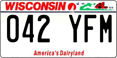 WI license plate 042YFM