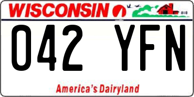 WI license plate 042YFN
