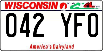 WI license plate 042YFO