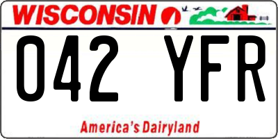 WI license plate 042YFR