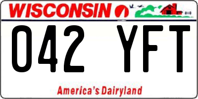 WI license plate 042YFT