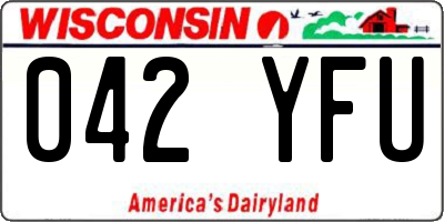 WI license plate 042YFU