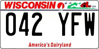 WI license plate 042YFW