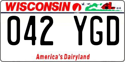 WI license plate 042YGD