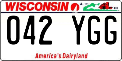 WI license plate 042YGG