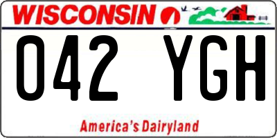 WI license plate 042YGH