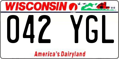 WI license plate 042YGL
