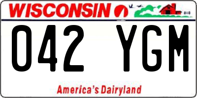 WI license plate 042YGM
