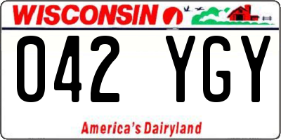 WI license plate 042YGY