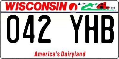 WI license plate 042YHB