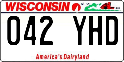 WI license plate 042YHD