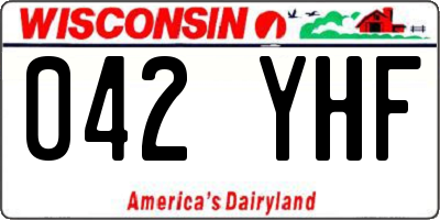 WI license plate 042YHF