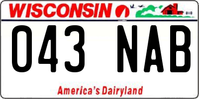 WI license plate 043NAB