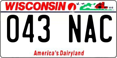 WI license plate 043NAC