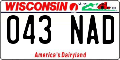 WI license plate 043NAD