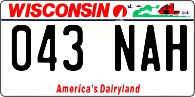 WI license plate 043NAH