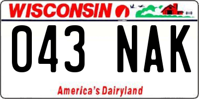 WI license plate 043NAK