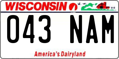 WI license plate 043NAM