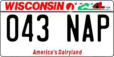 WI license plate 043NAP