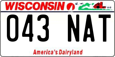 WI license plate 043NAT