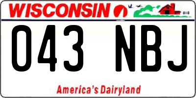 WI license plate 043NBJ