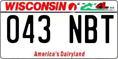 WI license plate 043NBT