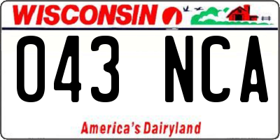 WI license plate 043NCA