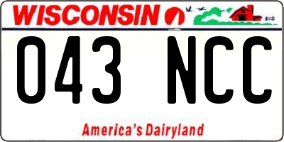 WI license plate 043NCC