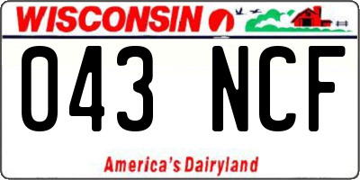 WI license plate 043NCF