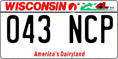 WI license plate 043NCP