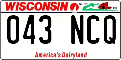 WI license plate 043NCQ