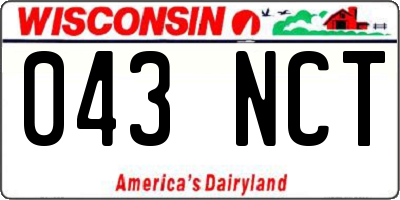 WI license plate 043NCT