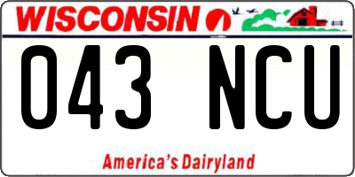 WI license plate 043NCU
