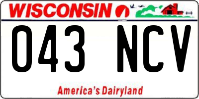 WI license plate 043NCV
