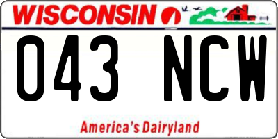 WI license plate 043NCW