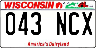 WI license plate 043NCX