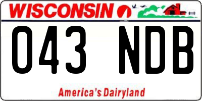 WI license plate 043NDB