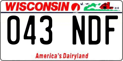 WI license plate 043NDF