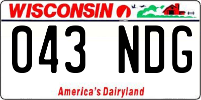 WI license plate 043NDG
