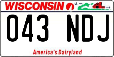 WI license plate 043NDJ