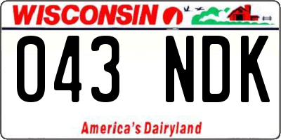 WI license plate 043NDK